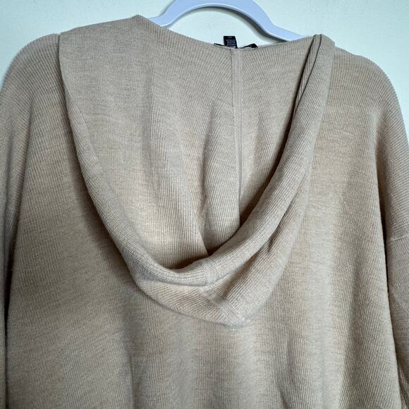 Eileen Fisher Ultrafine Merino Hooded Top Regenerative Wool - Cream NWT Small - Picture 5 of 8